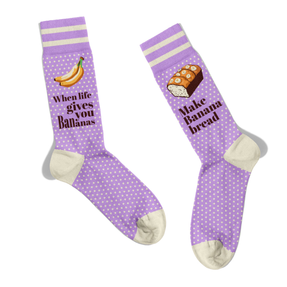 Polka Dot Banana Bread Crew Sock