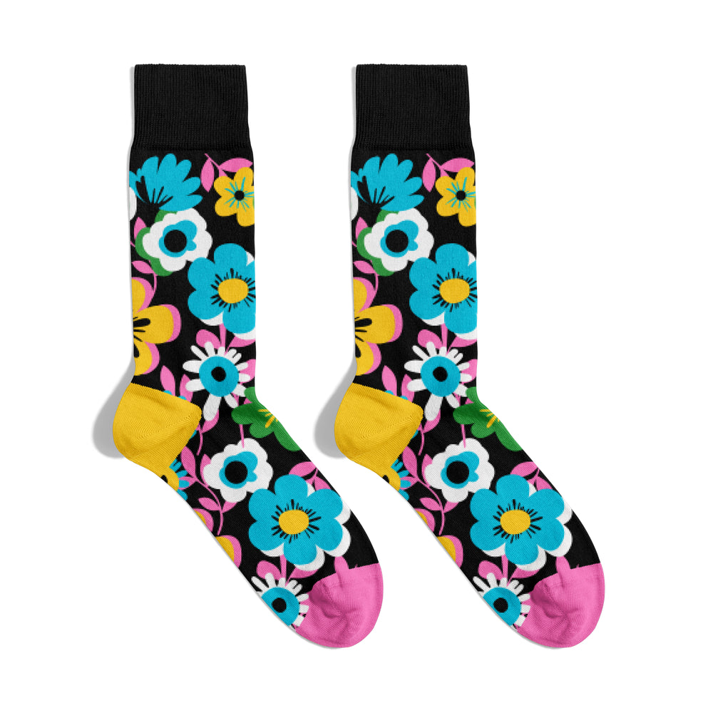 Midnight Bloom Crew Sock