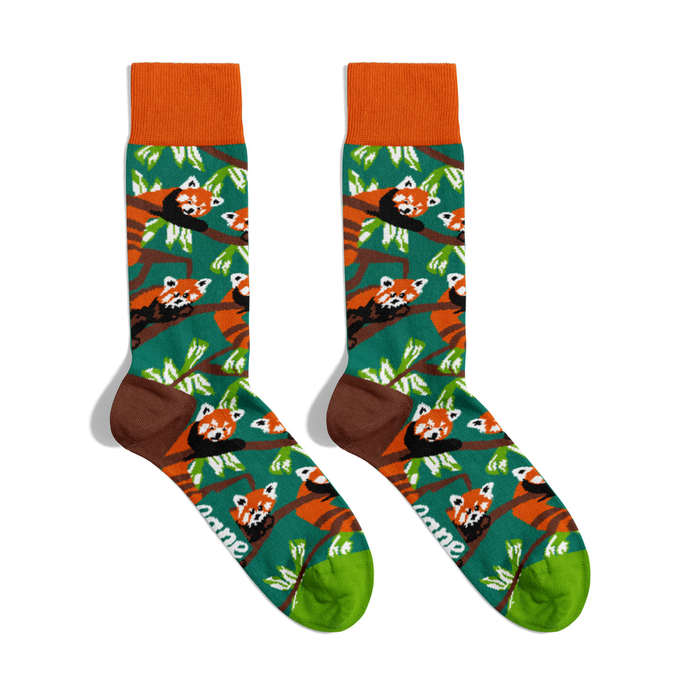 Red Panda Tree Hugger Crew Sock