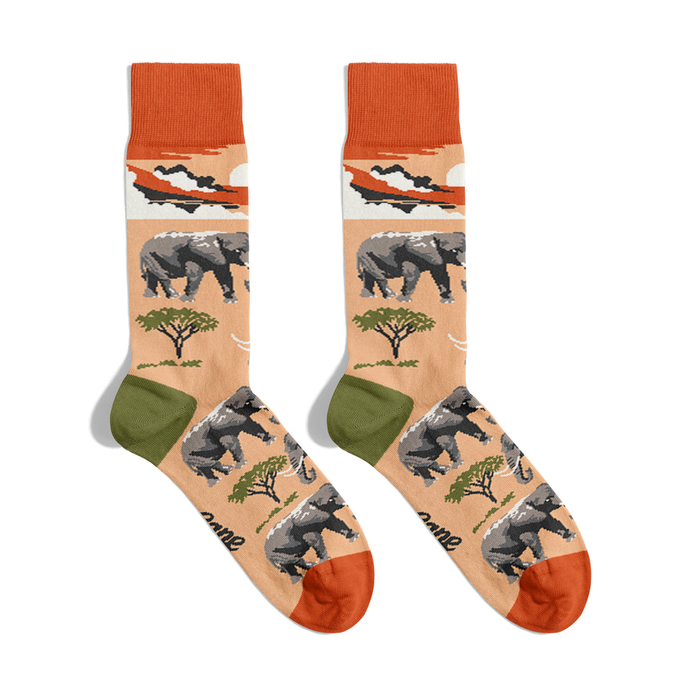 Safari Stomp Elephant Crew Sock